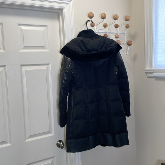 Rudsak - Classic Long Coat Jacket With Hood Old Money - Black  Petite Small - Picture 7 of 13